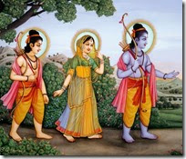 [Rama, Sita and Lakshmana in the forest]