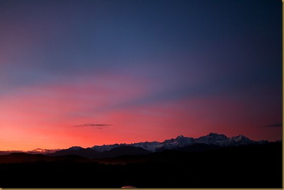 Sunrise over the Southern Alps