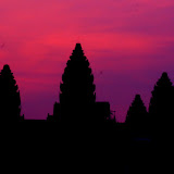 Sunrise over Angkor Wat and a traditional dance. 2012-2-16 Angkor Wat, Siem Reap, Cambodia