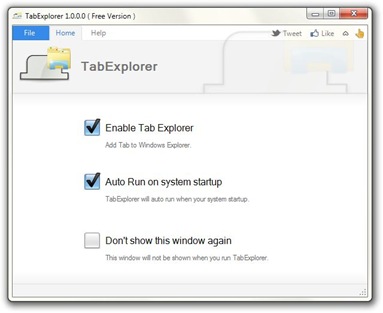Iinterfaz de TabExplorer