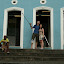 Outside Juan Salvador Museum, a famous Brazilian writer.