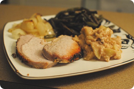 Roasted Pork Loin with Apple Cider and Chunky Applesauce