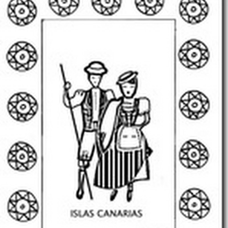 Día de Canarias dibujos para colorear, magos