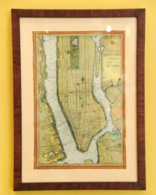 The antique look of this framed map was achieved through dying the map with tea. (marthastewart.com) The antique look of this framed map was achieved through dying the map with tea. (marthastewart.com)