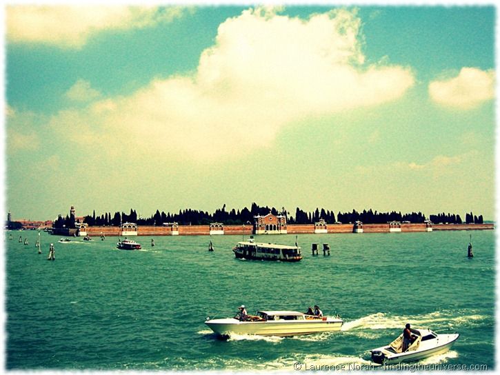 Venetian waterways and boats on lagoon
