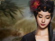 Red Flower In Hairs Fantasy Girl