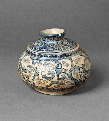 Spittoon Iran, Mashhad Spittoon, 17th century Ceramic; Vessel, Fritware, underglaze painted, 4 1/8 in. x 5 in. (10.5 cm X 12.7 cm) The Nasli M. Heeramaneck Collection, gift of Joan Palevsky (M.73.5.378) Art of the Middle East: Islamic Department.