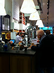 The scene at the espresso bar . . .