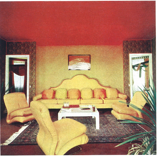 A sitting room in another guest tent.