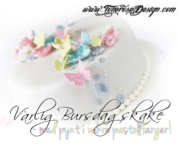 vårlig bursdagskake med pynt i vakre pastellfarger IMG_7544