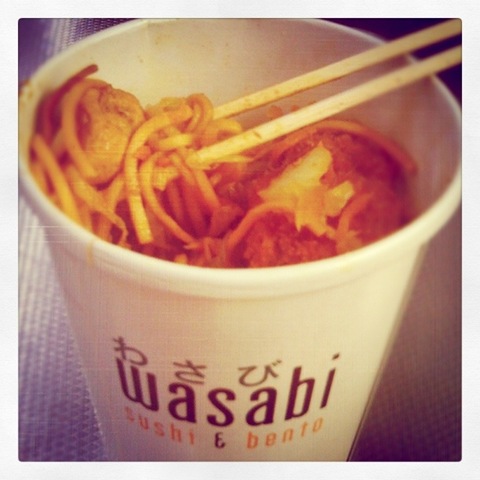 #19 - Chowing down on chicken yakisoba and katsu whilst waiting for a train home