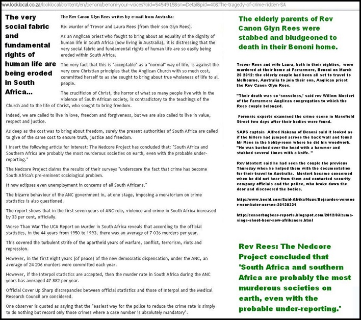 REES TREVOR AND LAURA son Anglican Pastor Glyn Rees blasts ANC regime REES TREVOR AND LAURA son Anglican Pastor Glyn Rees blasts ANC regime