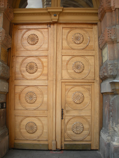The woodwork on this set of doors is amazing. (Budapest)