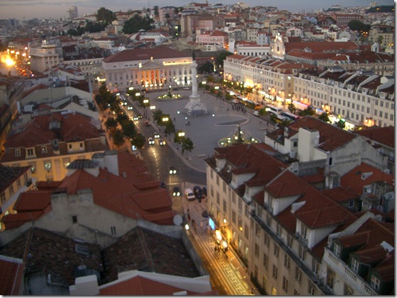 Lisbon - Elevador de Santa Justa - View of Plaza Rossio