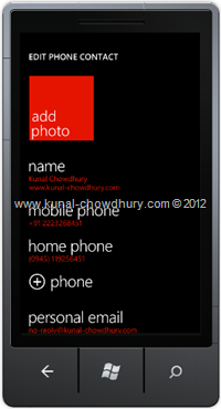 Screenshot 3 : How to Save Email Address in WP7 using the SaveEmailAddressTask?