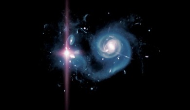 ilustração de uma supernova explodindo