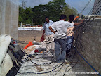 Sampath &amp; his team preparing lights for Aloka Pujawa
