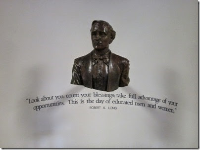 Bust of Robert A. Long at age 23 by Larry Anderson at Robert A. Long High School in Longview, Washington on May 5, 2012