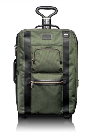 An essential for anyone who travels often is a rolling carry-on bag -- this Tumi luggage is perfect for trips.