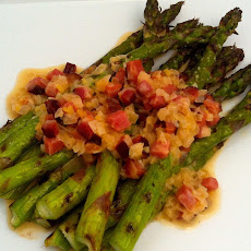 Grilled Asparagus with Creamed Bacon