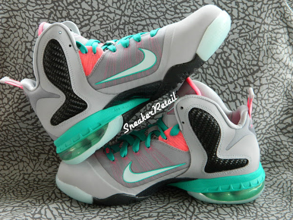 Detailed Look at Kids8217 Nike LeBron 9 GS 8220Miami Vice8221