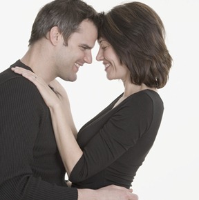 Happy smiling and hugging couple