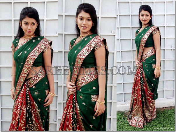 Prathista_Green_Red_Saree