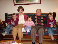 The kids with their great grandparents (Jon's grandparents) at
Thanksgiving!