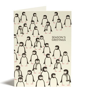 This adorable penguin card is a great greeting from a group. Penguins Card, $16 for a set of ten, Snow & Graham, snowandgraham.com.