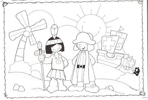 Dibujos del dia de la raza para colorear - Imagui Dibujos del dia de la raza para colorear - Imagui