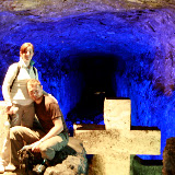 A bit blurred, but our best attempt to get a photo of the loving couple in the cathedral.