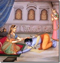 Shri Rama paying respects to His mother