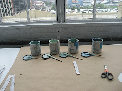 I grabbed some leftover paint from our Design and Fabrication Department to use in the composition.