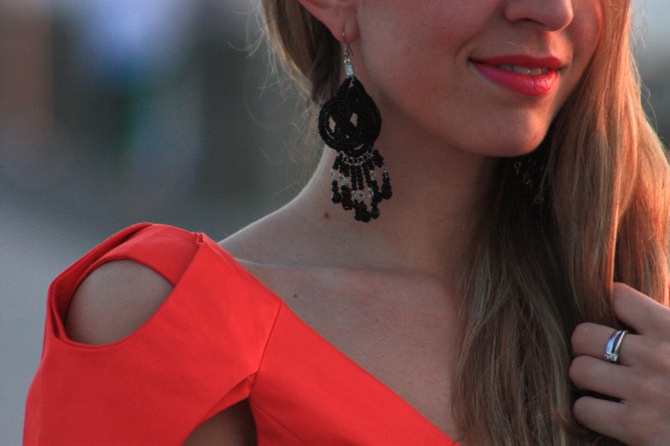 orange lipsy dress