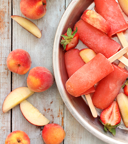 Peach Strawberry Lollies