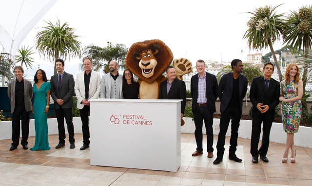 CANNES, FRANCE - MAY 18:  The Cast and Crew pose at the 'Madagascar 3: Europe's Most Wanted Photocall' during the 65th Annual Cannes Film Festival at Palais des Festivals on May 18, 2012 in Cannes, France.  (Photo by Andreas Rentz/Getty Images)