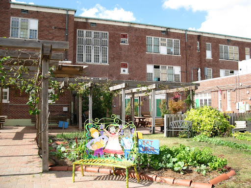 It's a welcoming space just outside the classroom windows.