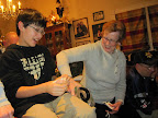 Kai and Pat popping packing balloons