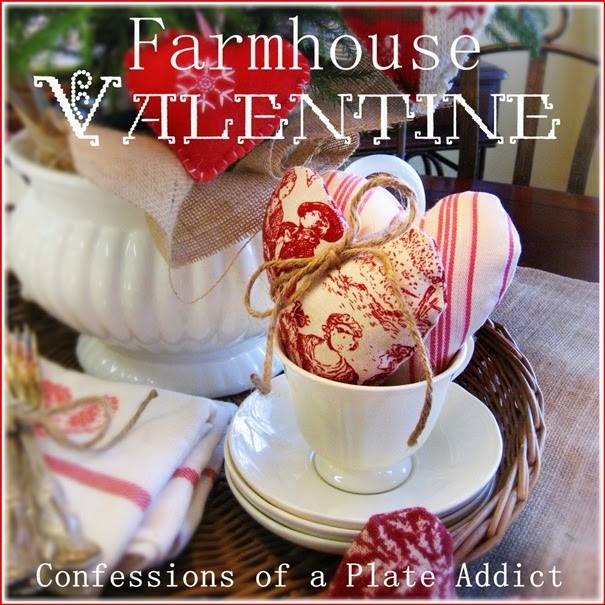 CONFESSIONS OF A PLATE ADDICT Simple Farmhouse Valentine Centerpiece CONFESSIONS OF A PLATE ADDICT Simple Farmhouse Valentine Centerpiece