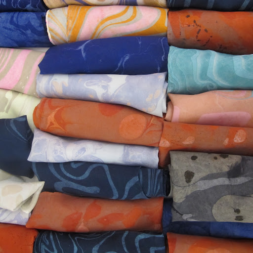 I love the marble pattern scarves available at ilanakohn.bigcartel.com/catergory/scarves.