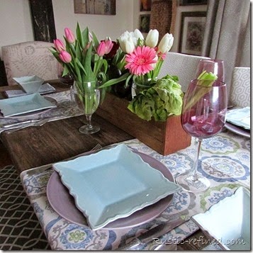 Spring Tablescape @ Rustic-refined.com
