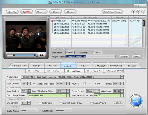 WinX HD Video Converter Deluxe