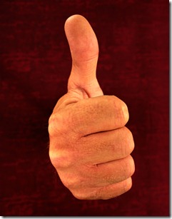 thumbs up standing alone