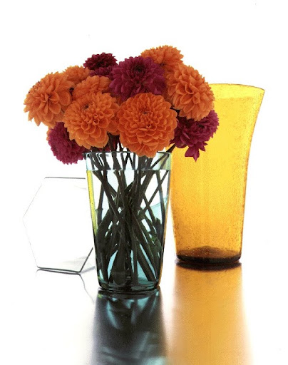 Dahlias in a vase. (Martha Stewart Living)