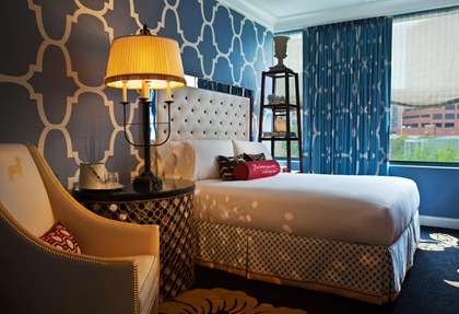 Hotel Monaco Philadelphia Kimpton interior design decor quirky guestroom 