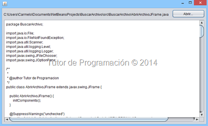 Buscar y Abrir Archivos (JFileChooser - Java)