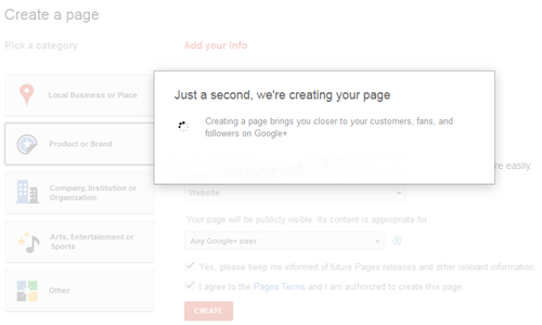 google plus page for blogger 03b create