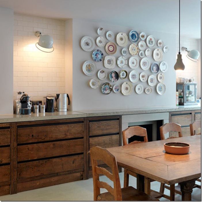 Tips for Keeping a Clean Kitchen. Rustic Kitchen with Plate Gallery Wall