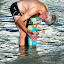 Dans l'eau avec Papy-Mick !