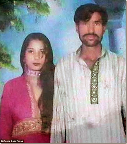 Shama Bibi (left) and Shehzad (Sajjad) Masih - Burnt alive by Muslims